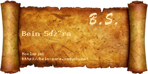 Bein Sára névjegykártya